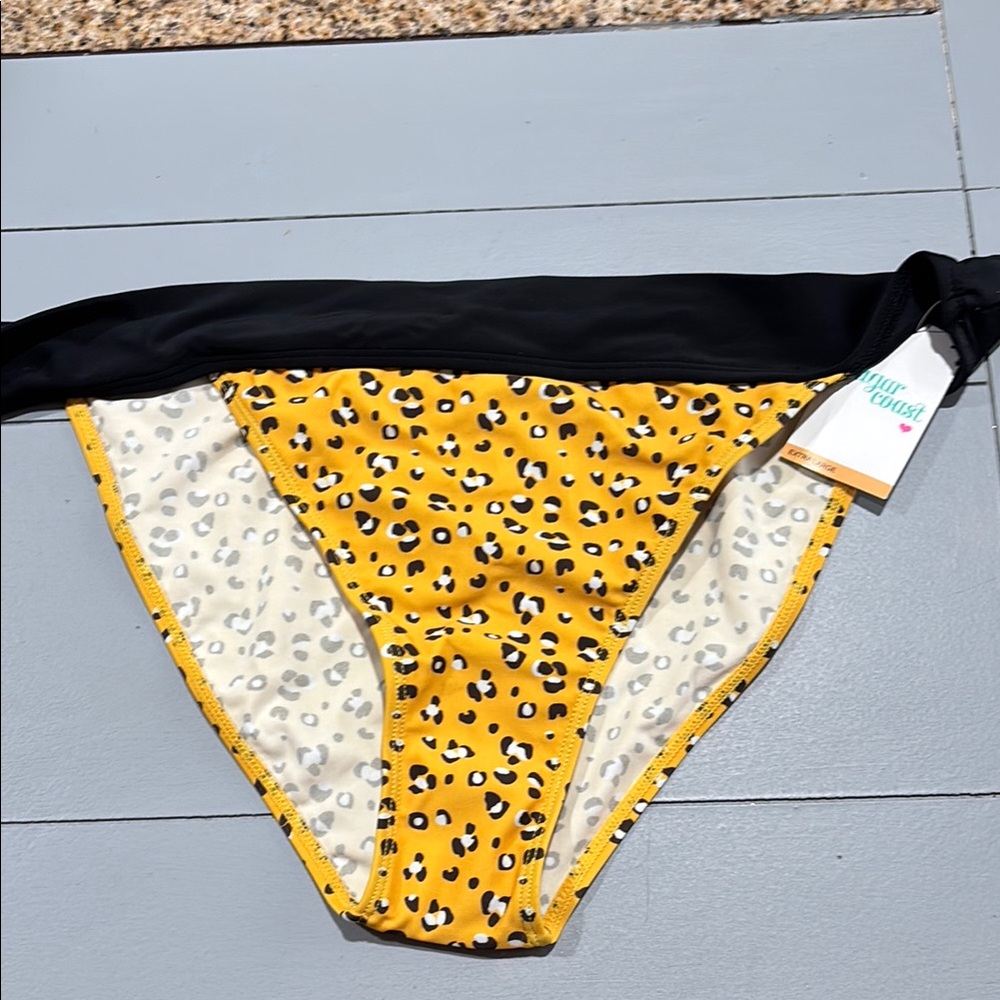 3/10 NEW Sugar Yellow wild cat Print Bikini Bottom